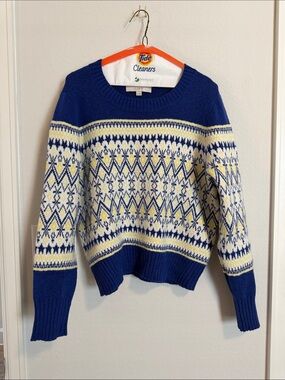 Apres Ski Loft Sweater in Blue & Yellow